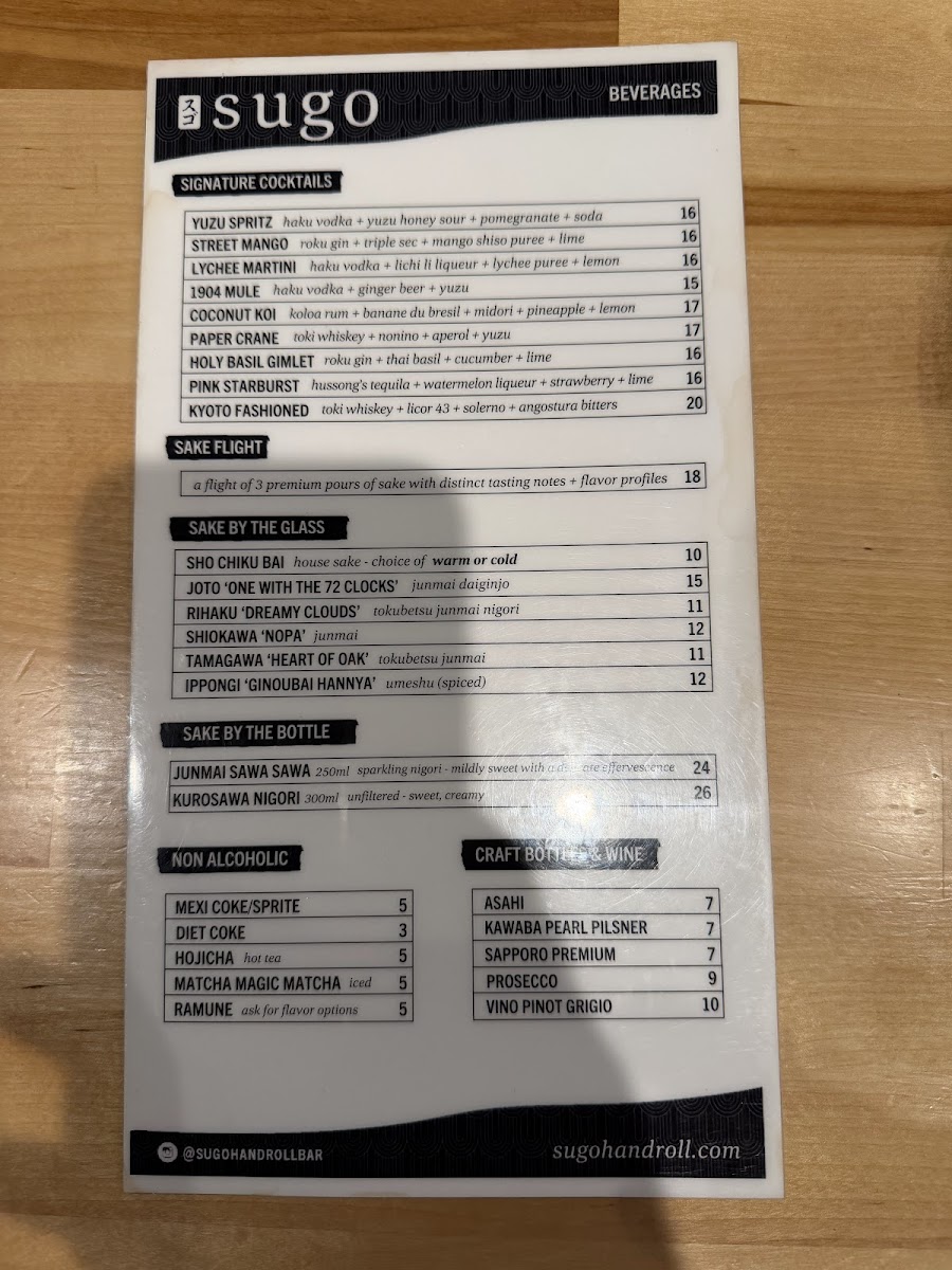 Sugo Hand Roll Bar Menu - Image 6